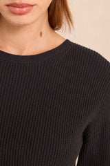 POESIE NAVY KNIT TRAPEZE DRESS