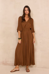 PERLA CARAMEL FLUID DRESS
