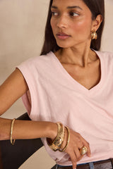 DELYA LIGHT PINK COTTON T-SHIRT