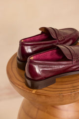 ORNELLA BURGUNDY LEATHER MOCASSIN