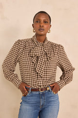 SPIRIT CHECKED VISCOSE BLEND BLOUSE