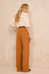 TAMINA WIDE LINEN BLEND TROUSERS