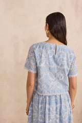 DANTY EMBROIDERED COTTON BLOUSE