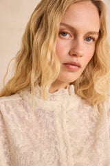 WONDER PUFFED SLEEVES LACE BLOUSE