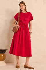 PURE SLEEVELESS A-LINE COTTON DRESS