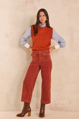 STELLA BIS PUMPKIN WIDE COTTON VELVET TROUSERS