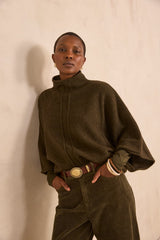 ALISTAIR KHAKI BATWING SWEATER