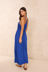 PIA ROYAL BLUE FLOWY STRAP DRESS