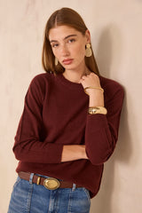 ARISTIDE BURGUNDY CASHMERE SWEATER