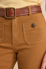 MAE WIDE CROPPED COTTON BLEND TROUSERS