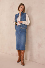 DARCIE ECRU EMBROIDERED COTTON BLOUSE