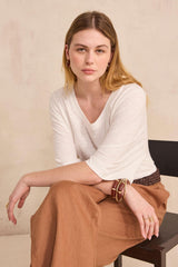 LIANA CREAM 3/4 SLEEVE T-SHIRT