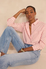 DHARMA LONG-SLEEVED STRIPED COTTON SHIRT