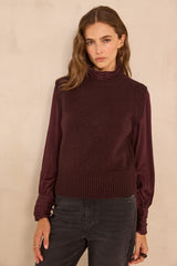 ANOUK EGGPLANT SLEEVELESS WOOL SWEATER