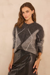 ALPHA ANTHRACITE MOHAIR CARDIGAN