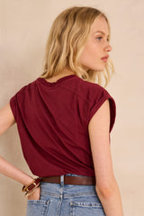 TIMEO RED SHORT-SLEEVE COTTON T-SHIRT