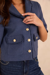 VALENCE COTTON BLEND TWEED BLAZER