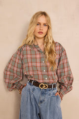 MANON CHECKERED COTTON BLOUSE