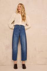 ROBINSON TWO-TONE COTTON BALLOON JEAN