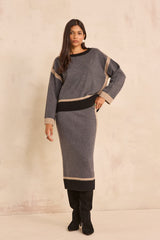 VALERIE STRAIGHT KNIT WOOL SKIRT