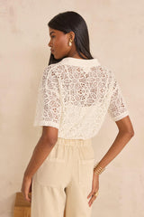 LOU SHORT SLEEVE LACE T-SHIRT