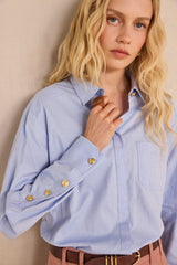 MACIE LONG-SLEEVE COTTON BLOUSE