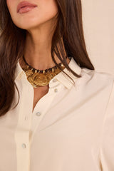 DAPHNEE CREAM SILK SHIRT