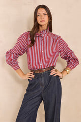 MARISSA STRIPED COTTON BLOUSE