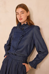 MILAN LONG SLEEVE DENIM BLOUSE