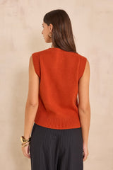 ANOUK PUMPKIN SLEEVELESS WOOL SWEATER