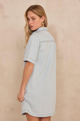 RITA SHORT STRAIGHT DENIM DRESS