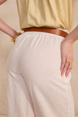 TIM WHITE WIDE LINEN TROUSERS