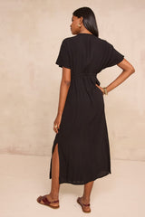 REBECCA SHORT-SLEEVED FLOWING DRESS