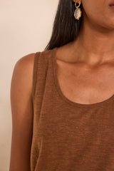 LOVE CARAMEL COTTON AND HEMP TANK TOP