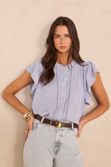 DELHI SHORT-SLEEVED COTTON BLOUSE