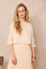 DINO CREAM 3/4 SLEEVE FLUID BOLERO