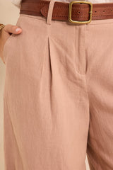 TINO PINK WIDE LINEN TROUSERS