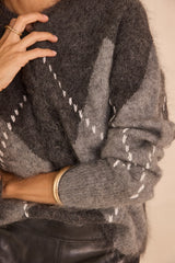 ALPHA ANTHRACITE MOHAIR CARDIGAN