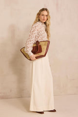 SALIE PRINTED LONG-SLEEVE COTTON BLOUSE
