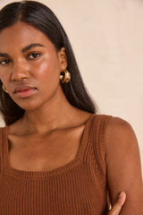ANNA CARAMEL COTTON TANK TOP