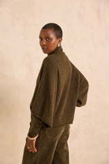 ALISTAIR KHAKI BATWING SWEATER