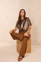 TOBIAS SATIN WIDE TROUSERS
