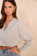 MAISSA EMBROIDERED COTTON BLOUSE