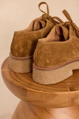 ORELIA CAMEL SUEDE FLAT SHOES