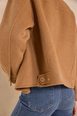 CLEA CAMEL LONG SLEEVE BLENDED WOOL JACKET