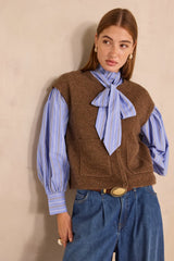 ADAM BROWN SLEEVELESS CARDIGAN