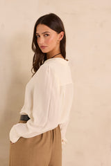 DAPHNEE CREAM SILK SHIRT
