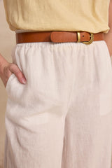 TIM WHITE WIDE LINEN TROUSERS