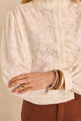 WONDER PUFFED SLEEVES LACE BLOUSE