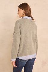 ALIZEE ALMOND CASHMERE SWEATER